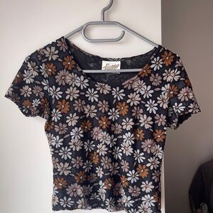 Fuego Mesh Lace Daisy Top XS